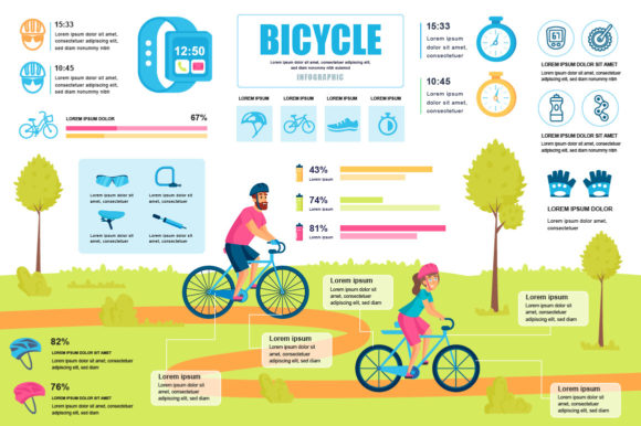 Bicycle Infographic Design Template for Local Business Graphics