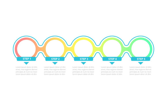Bright Colored Circles Vector Template for Infographics and Graphics