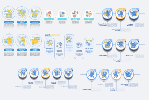 Driving School Infographic Bundle Review