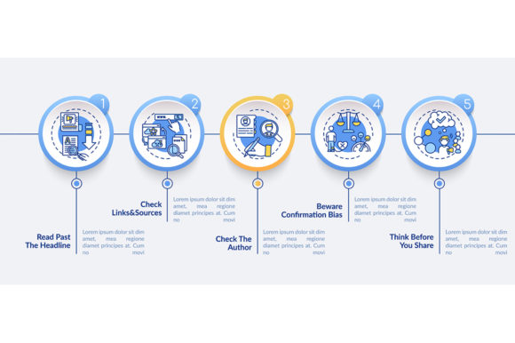 False News Checking Vector Infographic Graphics