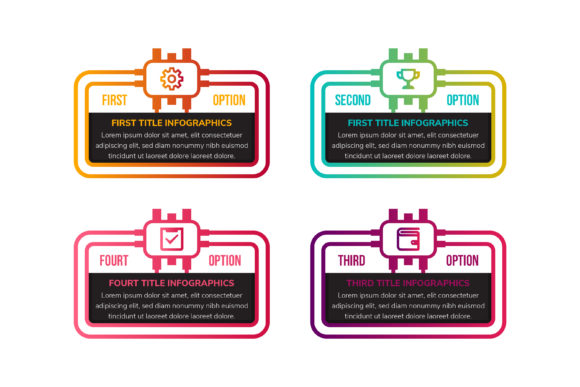 Ic Infographic Panel Four Option for Graphics and Infographics