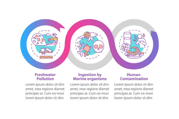 Microplastics Effects Vector Infographic