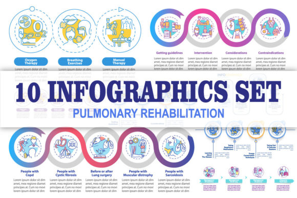 Pulmonary Rehabilitation Infographic Set