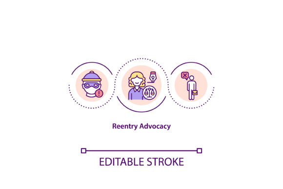 Reentry Advocacy Concept Icon for Local Business Graphics