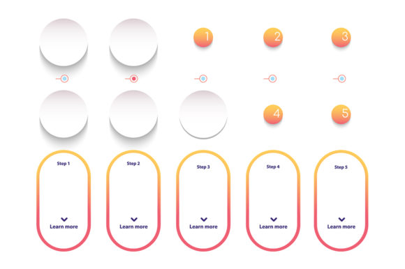 Round Vector Infographic Elements Set for Local Business Graphics