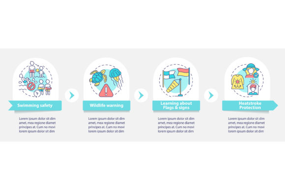 Summer Seaside Safety Vector Infographic for Local Business Branding
