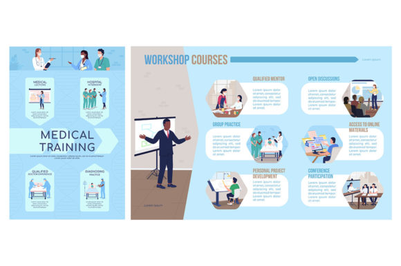 Training Courses Vector Infographic Set Review